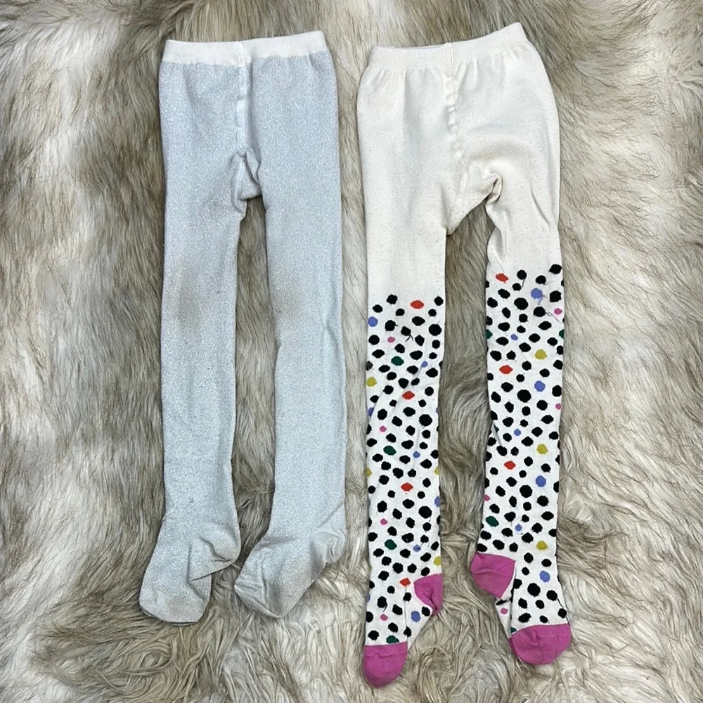 Size 4-5 Years Hanna Andersson Kids' Polka Dot and Glitter Tights Set